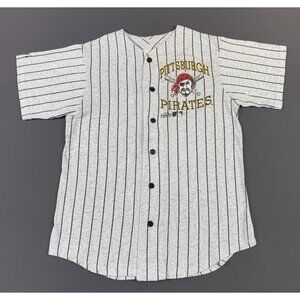 Vintage 1996 Pittsburgh Pirates Baseball Pin Stripe Jersey MLB Rare USA Made Art